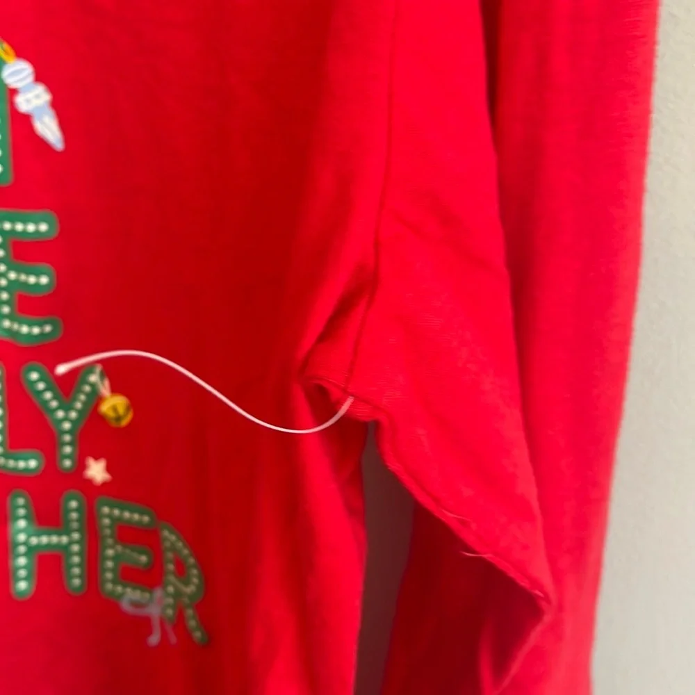 NWOT Fun Love and Plaid top only - Christmas holiday Jammies For Your Family pjs